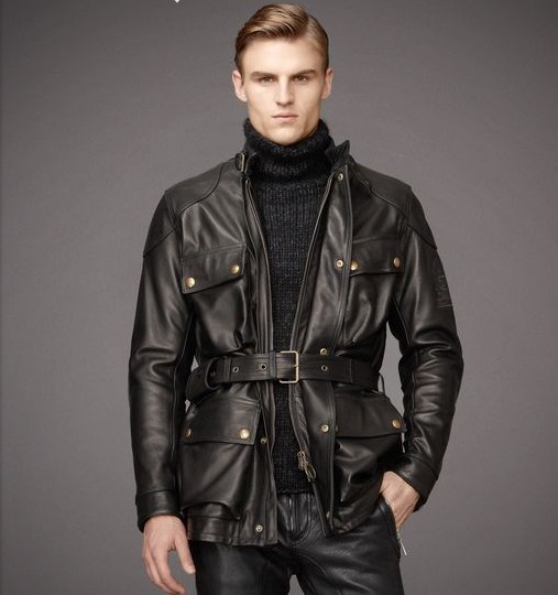 Veste Belstaff en Cuir Pour Homme Pas Cher